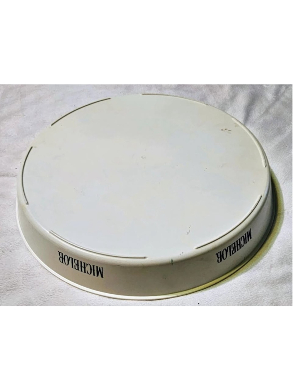 Vintage Circle MICHELOB Beer Bar Serving Tip Tray White W ANHEUSER BUSCH LOGO - Picture 3 of 4